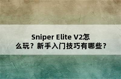 Sniper Elite V2怎么玩？新手入门技巧有哪些？